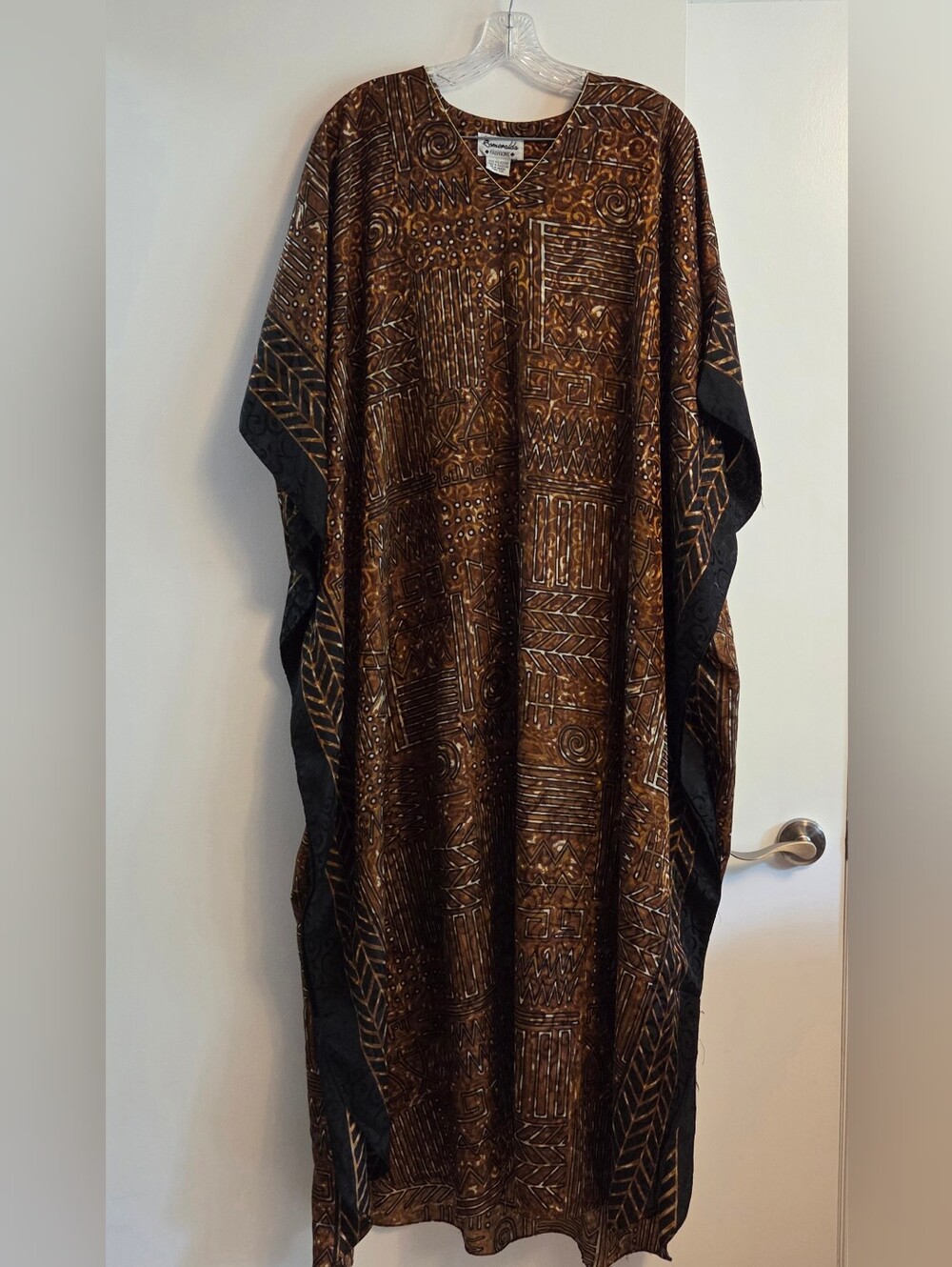 ESMERALDA Vintage Tribal Print Kaftan Mumu One Size